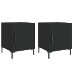 Comodini 2 pz Neri 40x40x50 cm in Legno Multistrato