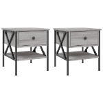 Comodini 2 pz Grigio Sonoma 40x42x45 cm in Legno Multistrato