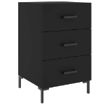 Comodino Nero 40x40x66 cm in Legno Multistrato