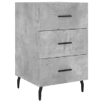 Comodino Grigio Cemento 40x40x66 cm in Legno Multistrato