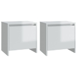 Comodini 2 pz Bianco Lucido 45x34x44,5 cm in Truciolato