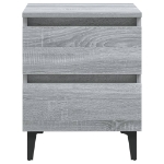 Comodini con Gambe in Metallo 2 pz Grigio Sonoma 40x35x50 cm