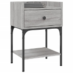 Comodini 2 pz Grigio Sonoma 40,5x31x60 cm in Legno Multistrato