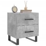 Comodini 2 pz Grigio Cemento 40x35x47,5 cm in Legno Multistrato