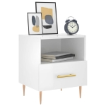 Comodini 2 pz Bianco Lucido 40x35x47,5 cm in Legno Multistrato