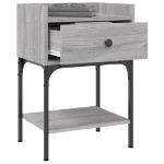 Comodini 2 pz Grigio Sonoma 40,5x31x60 cm in Legno Multistrato