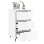 Comodini 2 pz Bianco Lucido 40x35x69 cm in Legno Multistrato