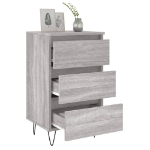 Comodini 2pz Grigio Sonoma 40x35x69 cm in Legno Multistrato