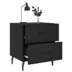 Comodino Nero 40x35x47,5 cm in Legno Multistrato