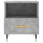 Comodino Grigio Cemento 40x35x47,5 cm in Legno Multistrato