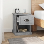 Comodini 2 pz Grigio Cemento 39x39x47,5 cm in Legno Multistrato