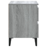 Comodini con Gambe in Metallo 2 pz Grigio Sonoma 40x35x50 cm