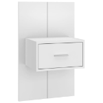 Comodini da Parete 2 pz Bianco Lucido in Legno Multistrato