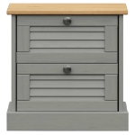 Comodino VIGO Grigio 42x35x40 cm in Legno Massello di Pino