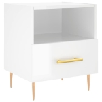 Comodini 2 pz Bianco Lucido 40x35x47,5 cm in Legno Multistrato