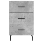 Comodino Grigio Cemento 40x40x66 cm in Legno Multistrato