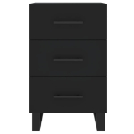 Comodino Nero 40x40x66 cm in Legno Multistrato