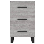 Comodino Grigio Sonoma 40x40x66 cm in Legno Multistrato