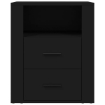 Comodino Nero 50x36x60 cm in Legno Multistrato