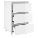 Comodini 2 pz Bianco Lucido 40x35x69 cm in Legno Multistrato