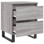 Comodini 2pz Grigio Sonoma 40x35x50 cm in Legno Multistrato