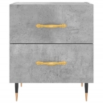 Comodino Grigio Cemento 40x35x47,5 cm in Legno Multistrato