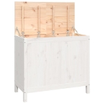 Contenitore per Bucato Bianco 88,5x44x76 cm Legno Massello Pino