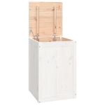 Contenitore per Bucato Bianco 44x44x66 cm Legno Massello Pino