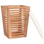 Sgabello da Bagno 40,5x40,5x56 cm in Legno Massello di Noce