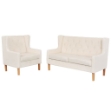 Set Divani 2 pz in Tessuto Bianco Crema