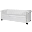 Divano Chesterfield a 3 Posti in Finta Pelle Bianco