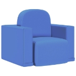 Divano per Bambini 2 in 1 Blu in Similpelle