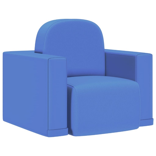 Divano per Bambini 2 in 1 Blu in Similpelle