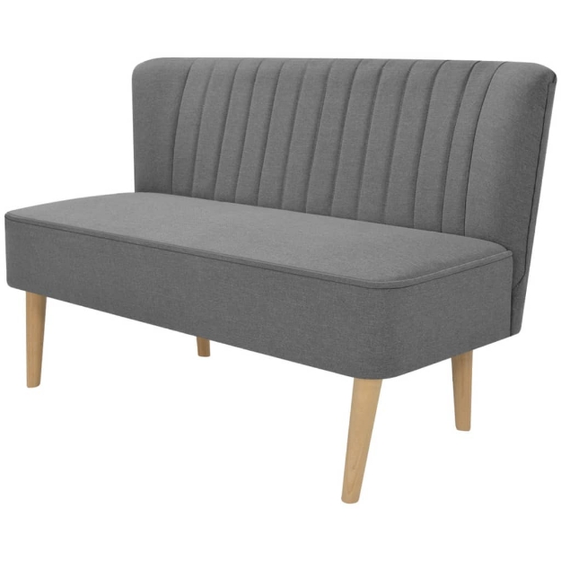 Divano in Stoffa 117x55,5x77 cm Grigio Chiaro