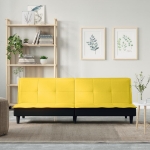 Divano Letto Giallo Chiaro in Tessuto