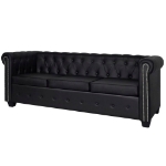 Divani Chesterfield a 2 Posti e a 3 Posti in Similpelle Nero