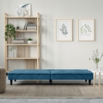 Divano Letto con Portabicchieri in Velluto Blu
