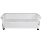 Divani Chesterfield a 2 Posti e a 3 Posti in Similpelle Bianco