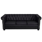 Divani Chesterfield a 2 Posti e a 3 Posti in Similpelle Nero