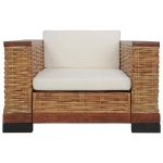 Set di Divani 2 pz con Cuscini in Rattan Naturale Marrone