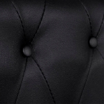 Divano Chesterfield a 3 Posti in Finta Pelle Nero