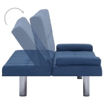 Divano Letto con Due Cuscino in Poliestere Blu