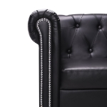 Divano Chesterfield a L in Similpelle Nero