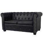 Divani Chesterfield a 2 Posti e a 3 Posti in Similpelle Nero