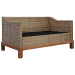 Set di Divani 2 pz con Cuscini in Rattan Naturale