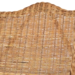 Divano con Cuscino Marrone Chiaro in Rattan Naturale e Lino