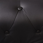Divano Chersterfield a 5 Posti in Pelle Artificiale Nera
