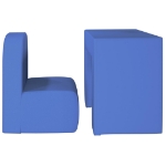 Divano per Bambini 2 in 1 Blu in Similpelle