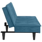 Divano Letto con Portabicchieri in Velluto Blu