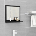 Specchio da Bagno Nero 40x10,5x37 cm in Truciolato